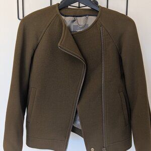 J Crew asymmetric zippered bomber jacket - size 00